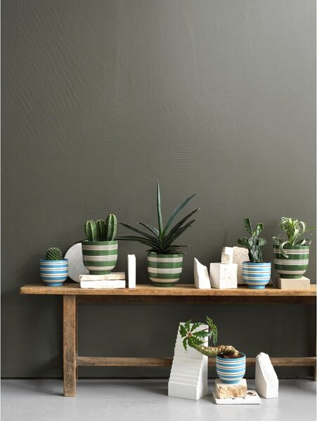 Biało-zielona ceramiczna doniczka Kähler Design Nuovo, ø 15 cm