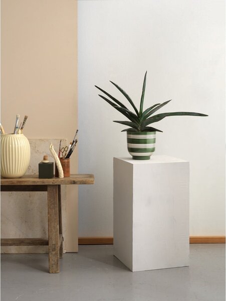 Biało-zielona ceramiczna doniczka Kähler Design Nuovo, ø 15 cm