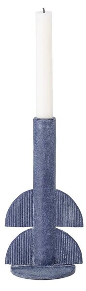 Niebieski świecznik Bloomingville Bess I, wys. 22 cm