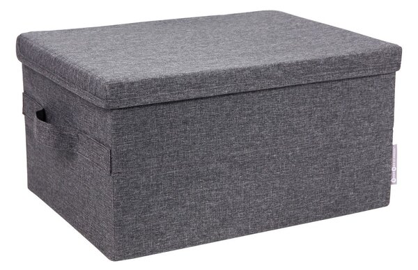 Szary tekstylny pojemnik z pokrywką 40x30x22 cm Soft Storage – Bigso
