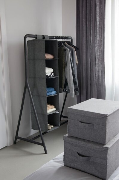 Szary tekstylny pojemnik z pokrywką 40x30x22 cm Soft Storage – Bigso