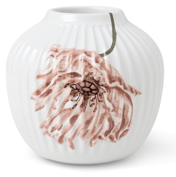 Biały porcelanowy wazon Kähler Design Poppy, wys. 13 cm