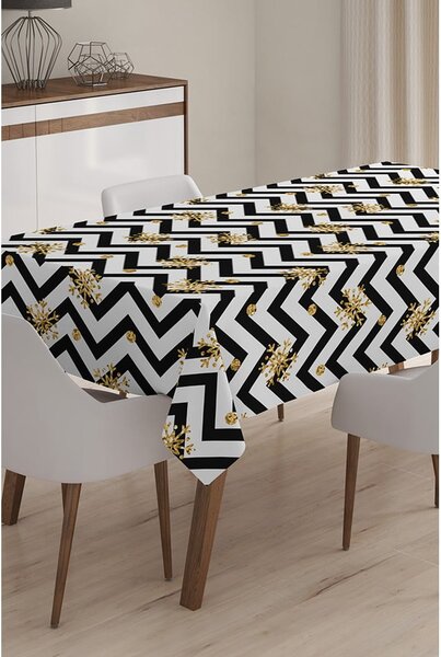 Świąteczny obrus z domieszką bawełny Minimalist Cushion Covers Happy New Year, 140x180 cm