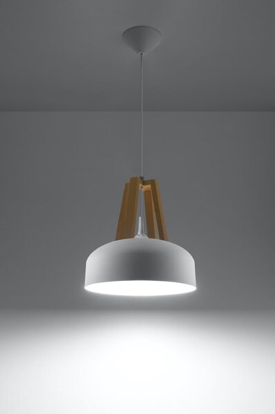 Biała lampa wisząca Sollux Olla