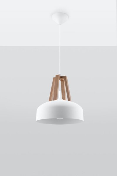 Biała lampa wisząca Sollux Olla