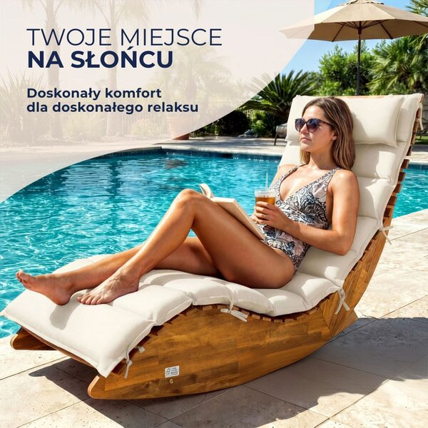 Mata na leżak saunowy BALI, 58x7x177cmcm, beżowa Detex