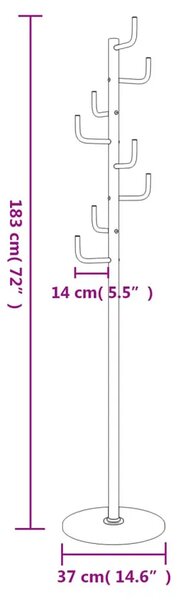 Metalowy czarny stojący wieszak 8 haczyków Z8-C48
