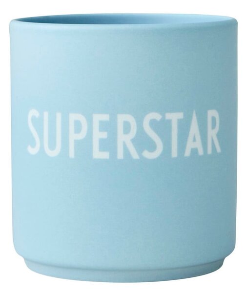 Niebieski porcelanowy kubek Design Letters Superstar, 300 ml
