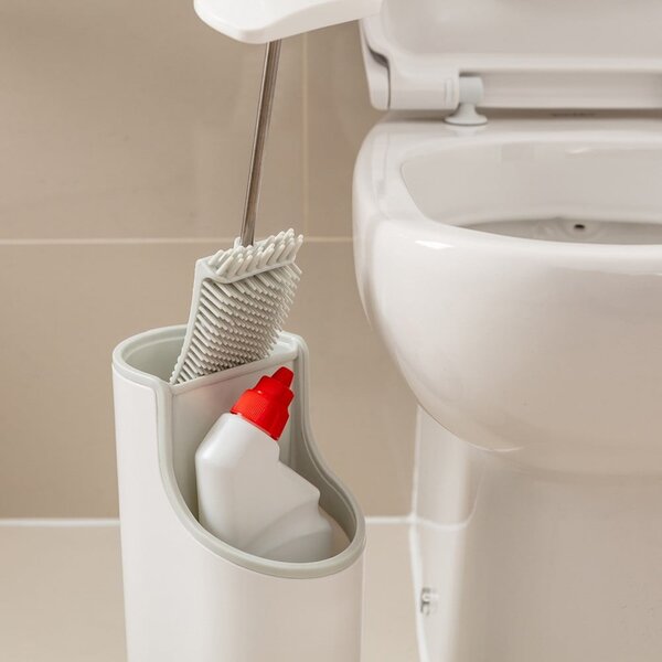 Jasnobeżowa szczotka do WC ze schowkiem Addis Premium