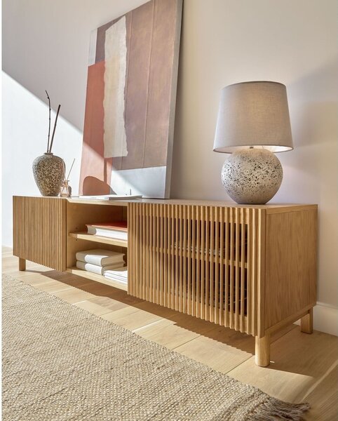Szafka pod TV w dekorze dębu 180x50 cm Beyla – Kave Home