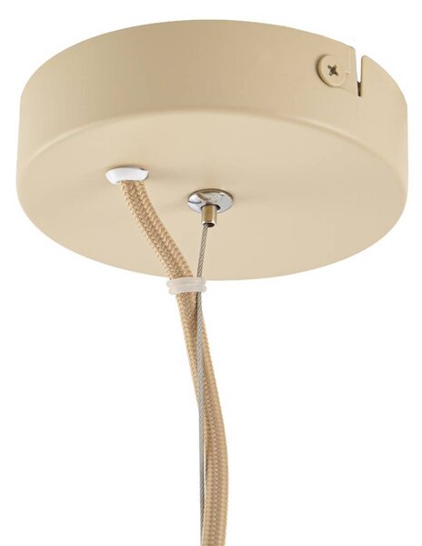 Lampa wisząca Lorna Lindby, możliwość ściemniania, kremowy / amber, salon / jadalnia, tkanina / materiał / jedwab, design