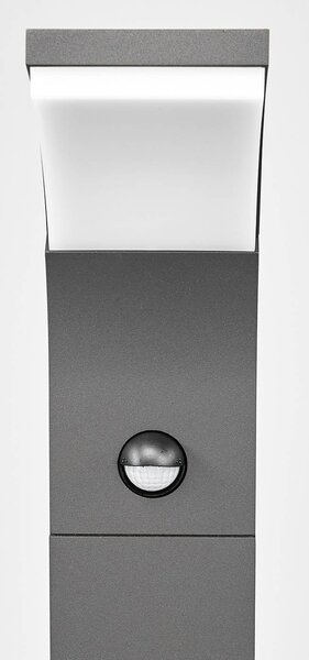 Słupek ogrodowy LED Lucande Timm, z czujnikiem, 60 cm, antracyt, IP54 Timm, czarny, aluminium, nowoczesny