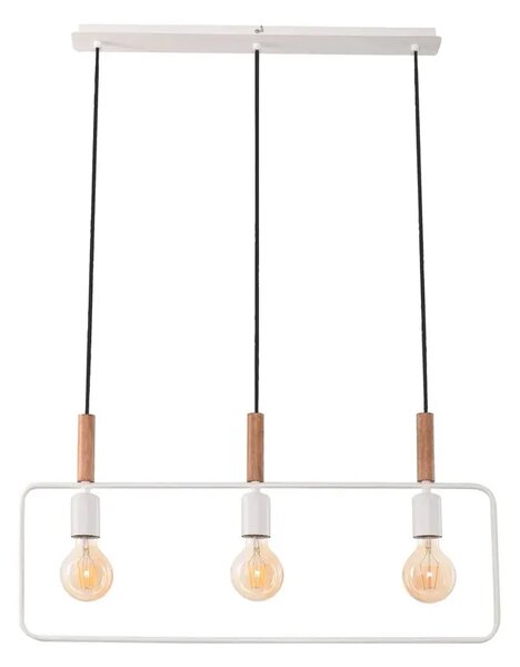 Biała potrójna lampa wisząca w stylu industrialnym - 3X D224 T0-T66