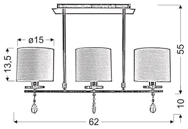 Kremowa potrójna lampa wisząca - D227 E6-H58
