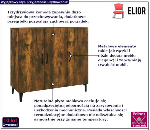 W kolorze szafka przydymionego dębu R4-N61