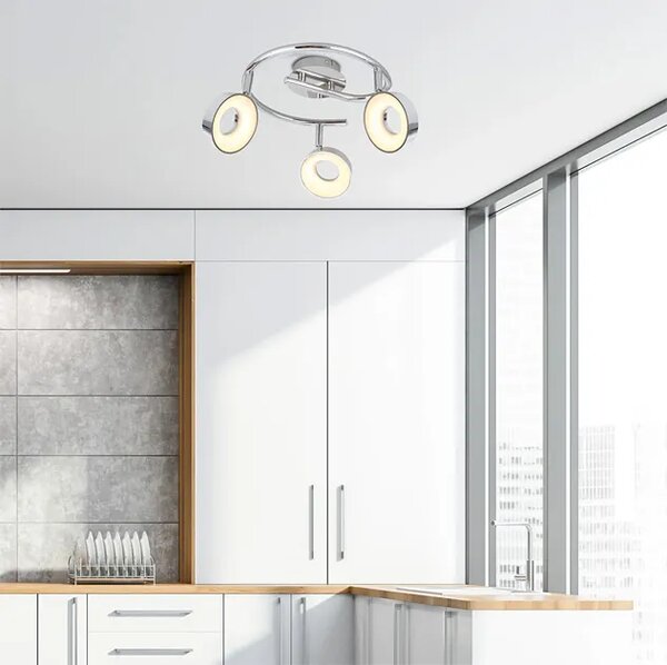 Chromowana lampa sufitowa z regulacją B2-M12