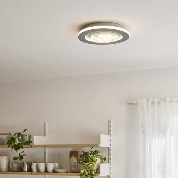 OSRAM Lampa sufitowa ORBIS SPIRAL CENTRAL LIGHT, możliwość ściemniania, aluminiowy / szary / cynkowy, salon / jadalnia, metal, nowoczesny