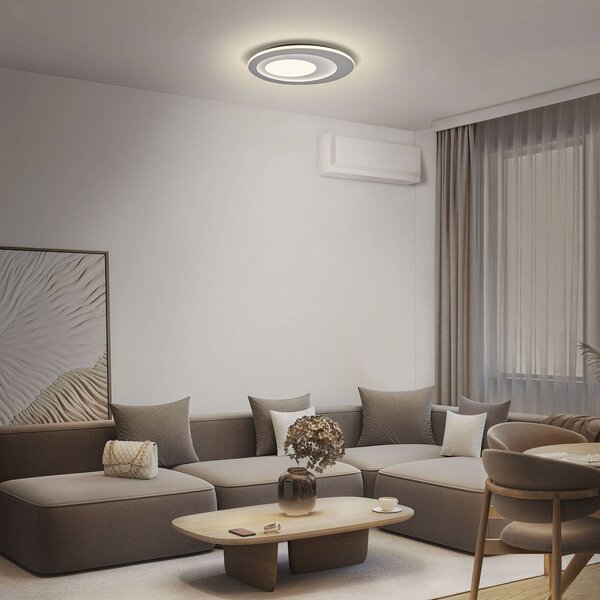 OSRAM Lampa sufitowa ORBIS SPIRAL CENTRAL LIGHT, możliwość ściemniania, aluminiowy / szary / cynkowy, salon / jadalnia, metal, nowoczesny
