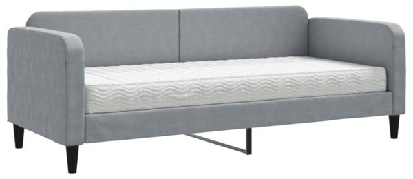 Sofa z materacem do spania, jasnoszara, 80x200 cm, tkanina