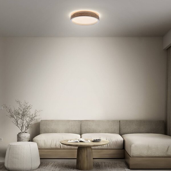 OSRAM Lampa sufitowa ORBIS MARIANO, możliwość ściemniania, jasne drewno, salon / jadalnia, metal, nowoczesny