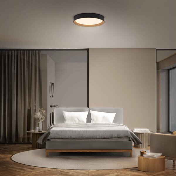 OSRAM Lampa sufitowa ORBIS LARIOS, możliwość ściemniania, czarny, salon / jadalnia, metal, nowoczesny