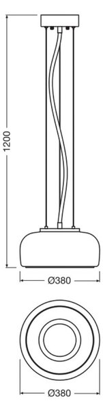 OSRAM Lampa wisząca DECOR GLOW, mosiężny / złoty, salon / jadalnia, szkło, nowoczesny