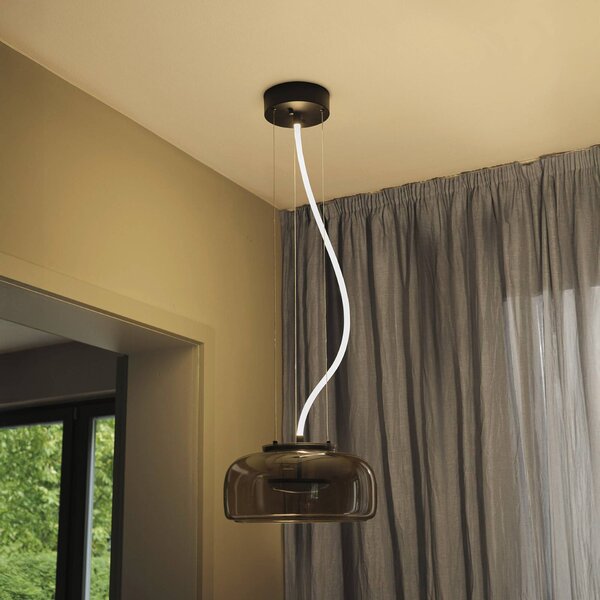 OSRAM Lampa wisząca DECOR GLOW, aluminiowy / szary / cynkowy, salon / jadalnia, szkło, nowoczesny