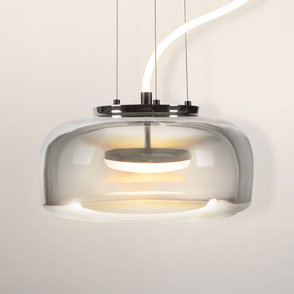 OSRAM Lampa wisząca DECOR GLOW, aluminiowy / szary / cynkowy, salon / jadalnia, szkło, nowoczesny