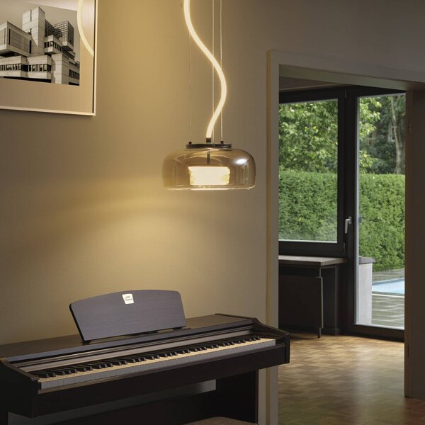 OSRAM Lampa wisząca DECOR GLOW, aluminiowy / szary / cynkowy, salon / jadalnia, szkło, nowoczesny