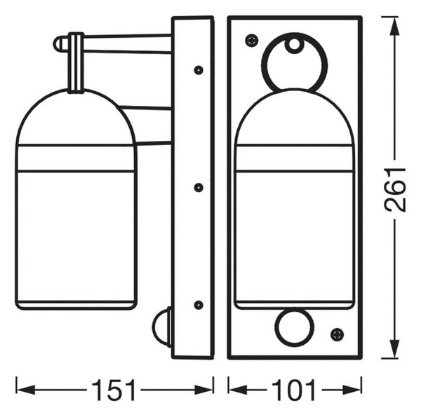 OSRAM Kinkiet zewnętrzny z czujnikiem ENDURA CLASSIC COWBELL, szara, IP65 możliwość ściemniania, aluminiowy / szary / cynkowy, aluminium, nowoczesny