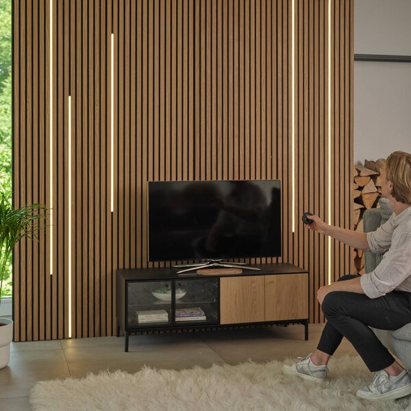 OSRAM Taśma LED FLEX ACOUSTIC, zestaw startowy, 260 cm, 10 mm możliwość ściemniania, czarny, salon / jadalnia, tworzywo sztuczne, nowoczesny