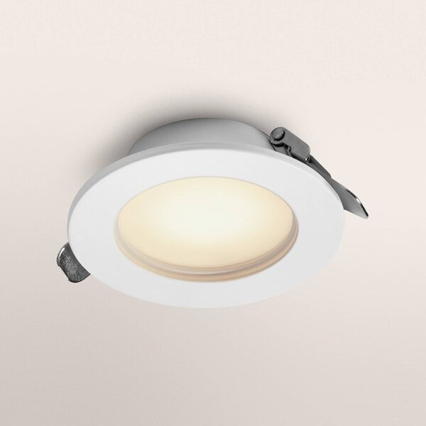 OSRAM Oprawa wpuszczana LED ESSENTIAL, biała, Ø 9,7 cm, IP44, zestaw 3 sztuki ESSENTIAL, biały / opal, łazienka, metal