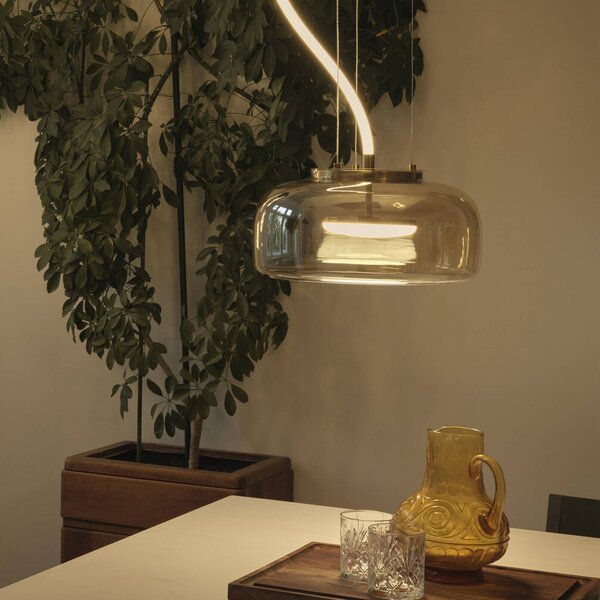 OSRAM Lampa wisząca DECOR GLOW, mosiężny / złoty, salon / jadalnia, szkło, nowoczesny