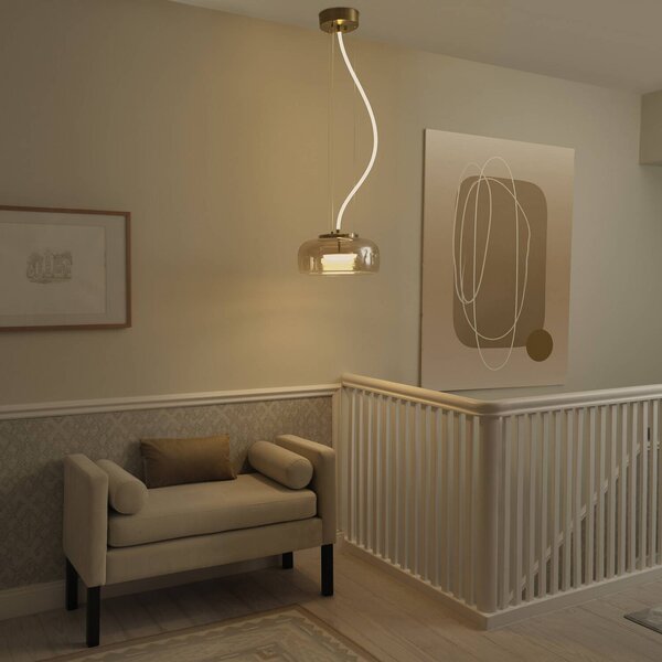 OSRAM Lampa wisząca DECOR GLOW, mosiężny / złoty, salon / jadalnia, szkło, nowoczesny