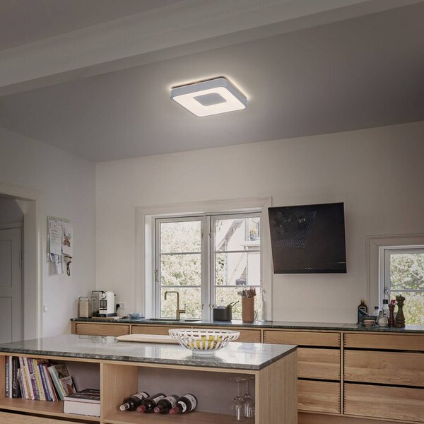 OSRAM Lampa sufitowa ORBIS PIANA, możliwość ściemniania, biały / opal, salon / jadalnia, metal, nowoczesny
