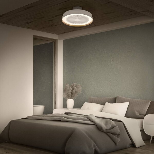 OSRAM Wentylator sufitowy LED ENCAPSULATE, Ø 48 cm, biały, CCT możliwość ściemniania, biały / opal, salon / jadalnia, tworzywo sztuczne, nowoczesny