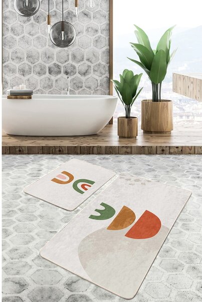 Beżowe dywaniki łazienkowe zestaw 2 szt. 60x100 cm – Mila Home
