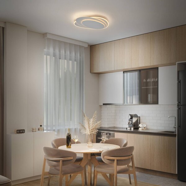 OSRAM Lampa sufitowa ORBIS LAYERS, możliwość ściemniania, biały / opal, salon / jadalnia, metal, nowoczesny