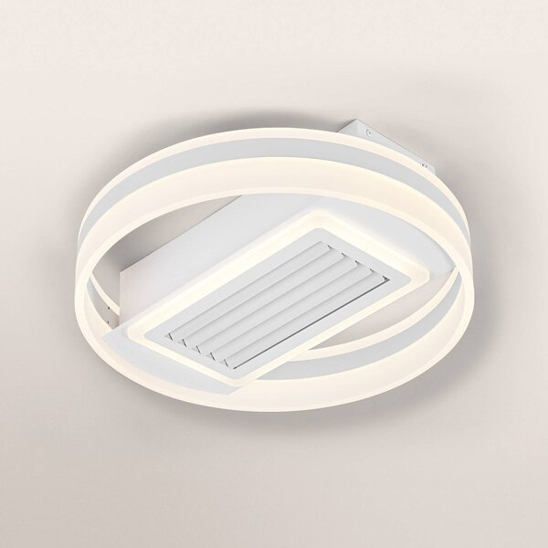 OSRAM Wentylator sufitowy LED GRILL, Ø 50 cm, biały, z pilotem możliwość ściemniania, biały / opal, salon / jadalnia, metal, nowoczesny