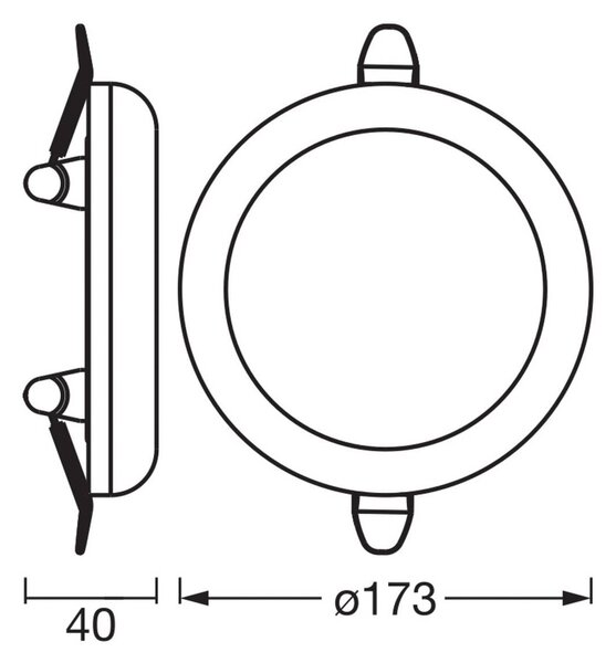 OSRAM Oprawa wpuszczana LED SLIM, Ø 17 cm, biała, metalowa, 3 000 K SLIM, biały / opal, salon / jadalnia, metal