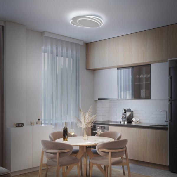 OSRAM Lampa sufitowa ORBIS LAYERS, możliwość ściemniania, biały / opal, salon / jadalnia, metal, nowoczesny