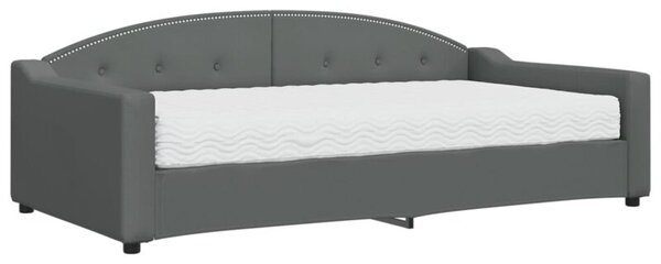 Sofa z materacem do spania, ciemnoszara, 100x200 cm, tkanina