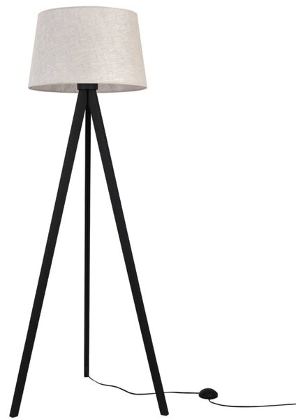 Lampa podłogowa trójnóg czarny Light Home LH Len 1xE27 44cm abażur stożek jasny beżowy L01