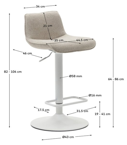 Beżowe hokery zestaw 2 szt. 103 cm Zenda – Kave Home