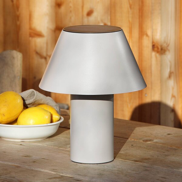 Markslöjd Lampa stołowa LED Vivo, szara, IP44, wysokość 30 cm, ściemniana. możliwość ściemniania, aluminiowy / szary / cynkowy, metal, skandynawski
