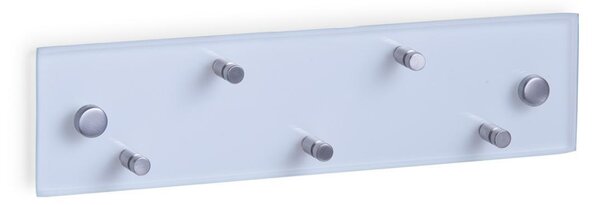 Wieszak na klucze 30x8 cm + 5 haczyków, szkło, stal nierdzewna, ZELLER