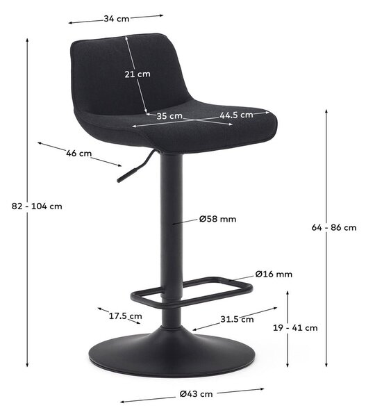 Czarne hokery zestaw 2 szt. 103 cm Zenda – Kave Home