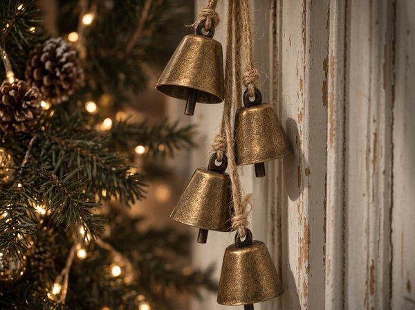 Świąteczna zawieszka dekoracyjna GOLDEN BELLS 35 cm, złota