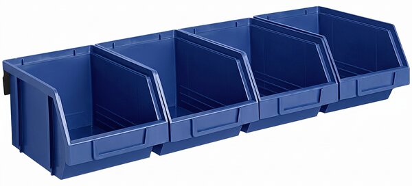 Stalowe listwy z pojemnikami, 4x pojemnik 146x237x124 mm