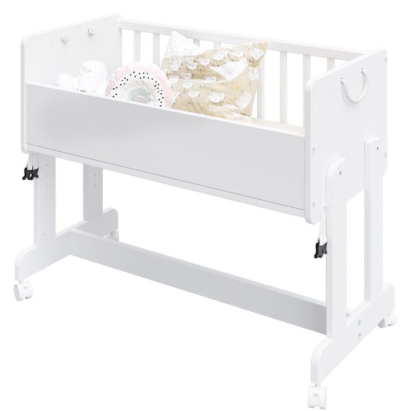 Białe Łóżeczko 6w1 Lula Baby 90×40 – dostawka, kosz Mojżesza, biurko
